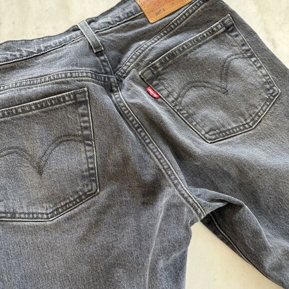 Levis 501 S Jeans Womens 26 Black Skinny Premium Denim Button Fly Distressed - Picture 4 of 8